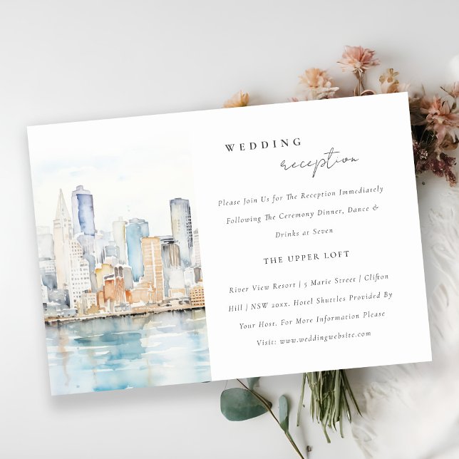 Chic San Francisco Landscape Wedding Reception Enclosure Card (Creator Uploaded)