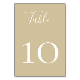 Chic Sand Beige Table Number Card