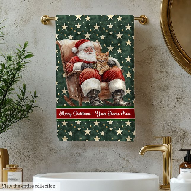 Chic Santa Claus Christmas Bath Towel Set (Chic Santa Claus Christmas Bath Towel Set)