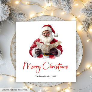 Chic Santa Claus Trendy Editable Christmas Napkin