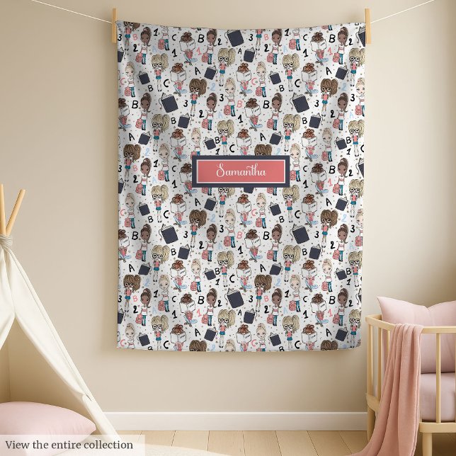 Chic school blanket with pastel colours for girls (Chic school blanket with pastel colors for girls)