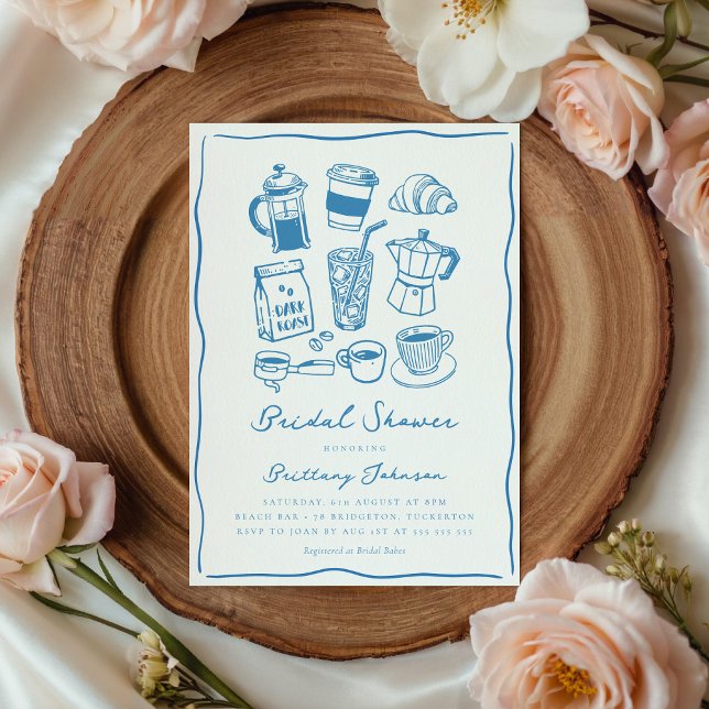Chic Scribble Coffee Bridal Shower Invitation (Creator Uploaded)