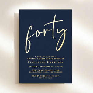 Chic Script 40th Birthday Party