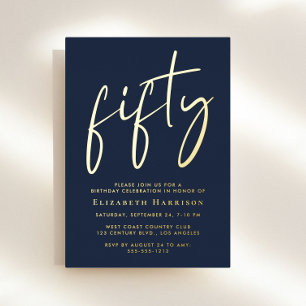 Chic Script 50th Birthday Party