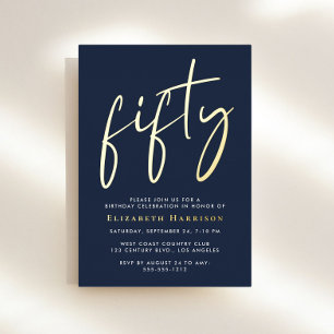 Chic Script 50th Birthday Party