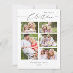 Chic Script 5 Family Photo Collage Christmas Holiday Card<br><div class="desc">Chic Script 5 Family Photo Collage Christmas Holiday Card.</div>