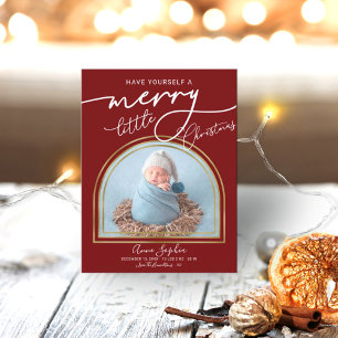 Chic Script Arch Frame Birth Announcement