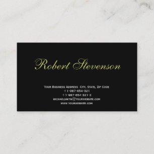 Chic Script Black Interior Designer Business Card