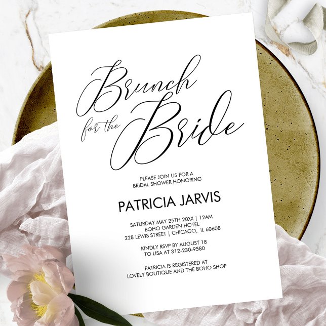 Chic Script Brunch for the Bride Bridal Shower Invitation (Creator Uploaded)