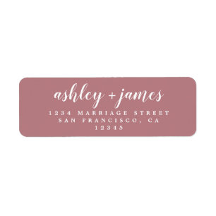 Chic Script Dusty Rose Wedding Return Address Return Address Label