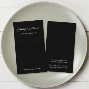Chic Script Earring Black Jewellery Display Card