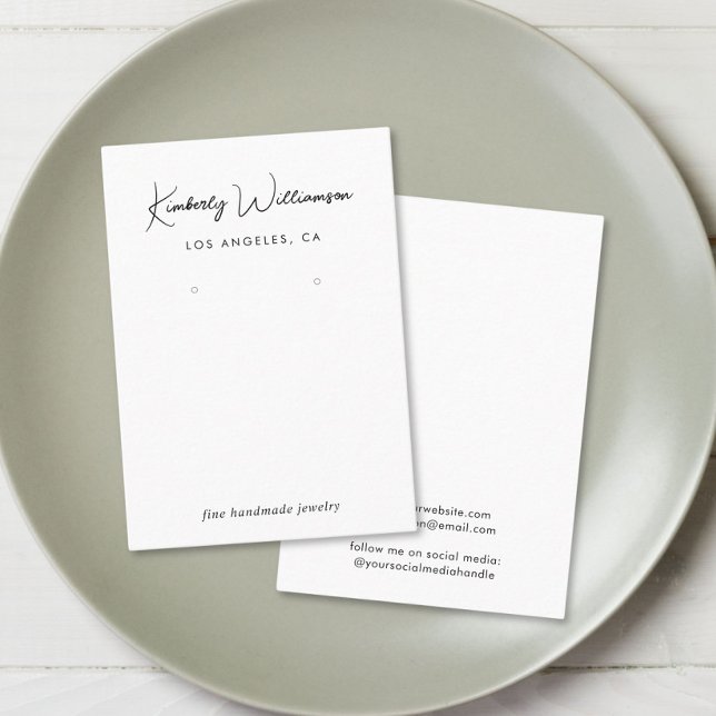 Chic Script Earring Display Card (Empower your name in our signature script as your logo and brand identity)