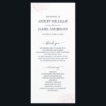 Chic Script Floral Pale Pink Rose Simple Wedding Program<br><div class="desc">Elegant minimal wedding program features off-black chic script calligraphy and modern typography on a white background with a stylish touch of pale pink rose flower outline. Simply add your wedding program details. Exclusively designed for you by Happy Dolphin Studio. If you have any questions or requests, please contact us at...</div>