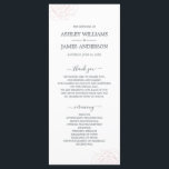 Chic Script Floral Pale Pink Rose Simple Wedding Program<br><div class="desc">Elegant minimal wedding program features off-black chic script calligraphy and modern typography on a white background with a stylish touch of pale pink rose flower outline. Simply add your wedding program details. Exclusively designed for you by Happy Dolphin Studio. If you have any questions or requests, please contact us at...</div>