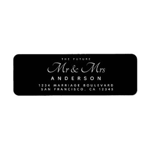 Chic Script Future Mr Mrs Black Return Address Label