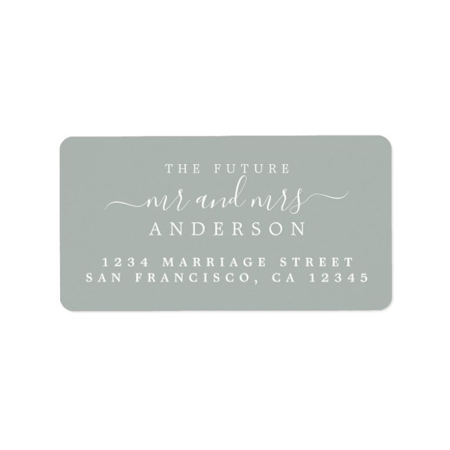 Chic Script Future Mr Mrs Grey Return Address Label (Front)