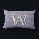 Chic Script Future Mr Mrs Monogram Blue Linen Lumbar Cushion<br><div class="desc">Elegant future mr mrs keepsake blue woven linen effect pillow with your text in off-black chic handwritten script calligraphy. Simply add your name and monogram. Perfect gift for a bridal shower, engagement, or Valentine's Day. Exclusively designed for you by Happy Dolphin Studio. If you need any help or matching products,...</div>
