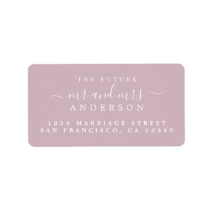 Chic Script Future Mr Mrs Purple Wedding Address Label