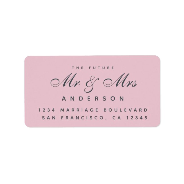 Chic Script Future Mr Mrs Wedding Address Label (Front)