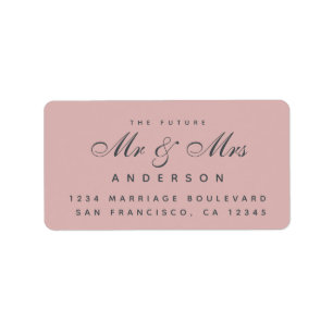 Chic Script Future Mr Mrs Wedding Address Label