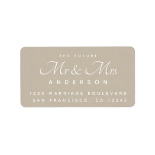 Chic Script Future Mr Mrs Wedding Address Label