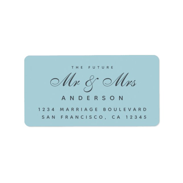 Chic Script Future Mr Mrs Wedding Address Label (Front)