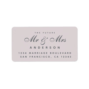 Chic Script Future Mr Mrs Wedding Address Label