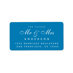 Chic Script Future Mr Mrs Wedding Address Label