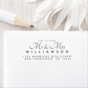 Chic Script Future Mr Mrs Wedding Address Return Address Label