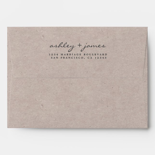Chic Script Future Mr Mrs Wedding Return Address Envelope (Back (Top Flap))