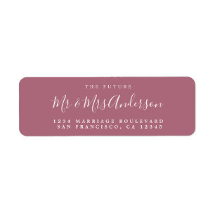 Chic Script Future Mr Mrs Wedding Return Address L Label