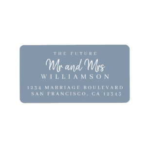 Chic Script Future Mr Mrs Wedding Return Address Label