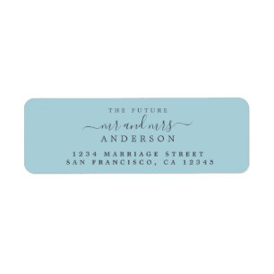 Chic Script Future Mr Mrs Wedding Return Address Label