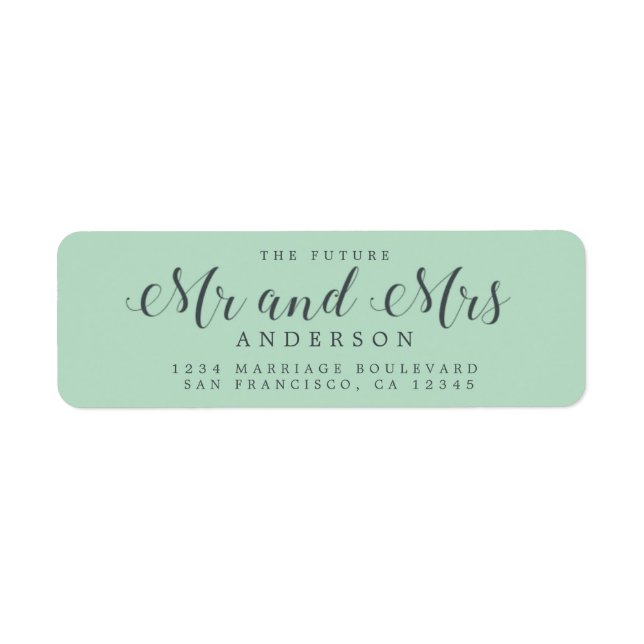 Chic Script Future Mr Mrs Wedding Return Address Label (Front)