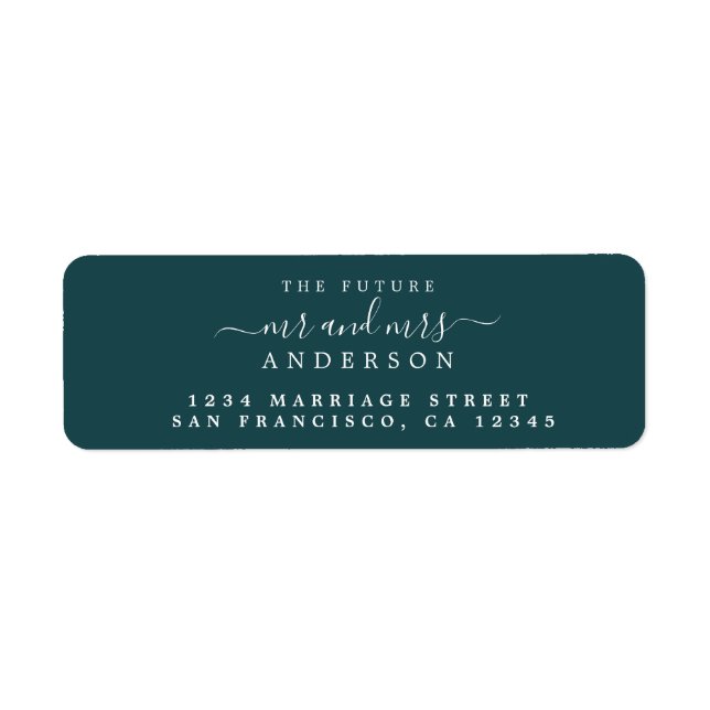 Chic Script Future Mr Mrs Wedding Return Address Label (Front)