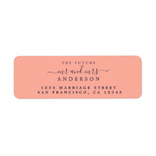 Chic Script Future Mr Mrs Wedding Return Address Label