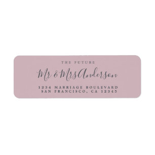 Chic Script Future Mr Mrs Wedding Return Address Label