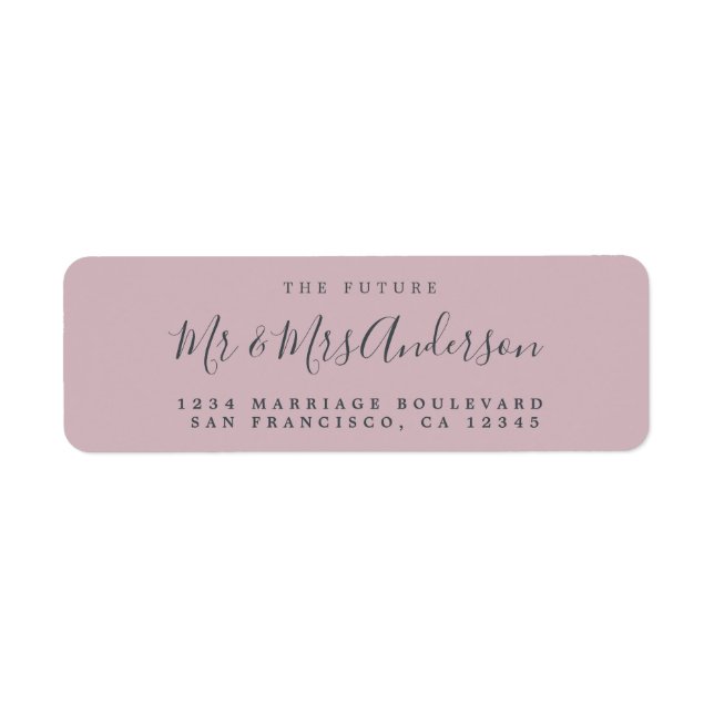 Chic Script Future Mr Mrs Wedding Return Address Label (Front)