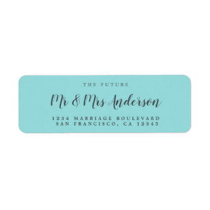 Chic Script Future Mr Mrs Wedding Return Address Label
