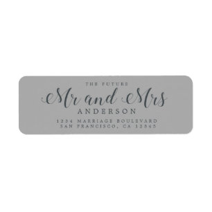 Chic Script Future Mr Mrs Wedding Return Address Label