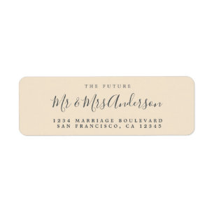 Chic Script Future Mr Mrs Wedding Return Address Label