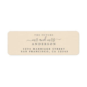Chic Script Future Mr Mrs Wedding Return Address Label