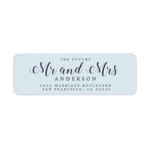Chic Script Future Mr Mrs Wedding Return Address Label