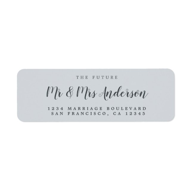 Chic Script Future Mr Mrs Wedding Return Address Label (Front)