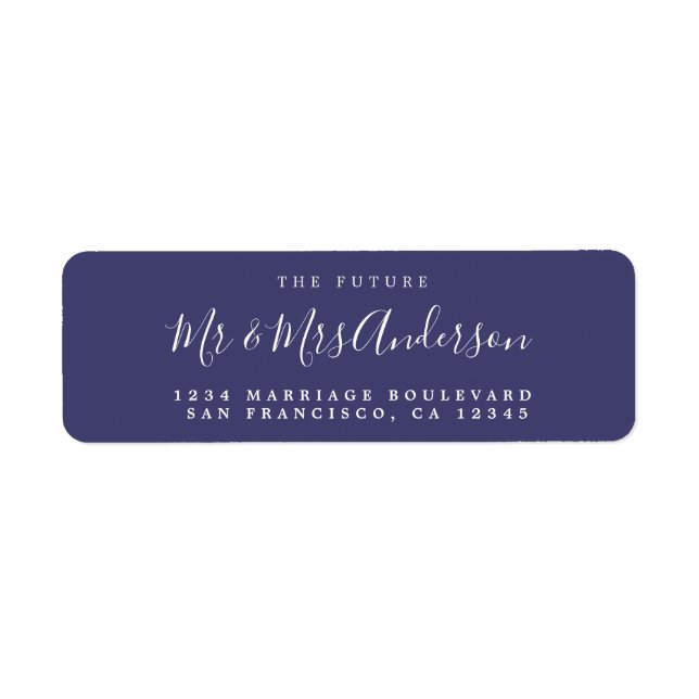Chic Script Future Mr Mrs Wedding Return Address Label (Front)