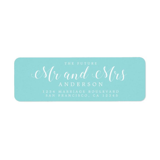 Chic Script Future Mr Mrs Wedding Return Address Label (Front)