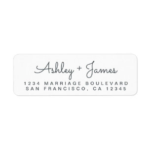 Chic Script Future Mr Mrs Wedding Return Address Label