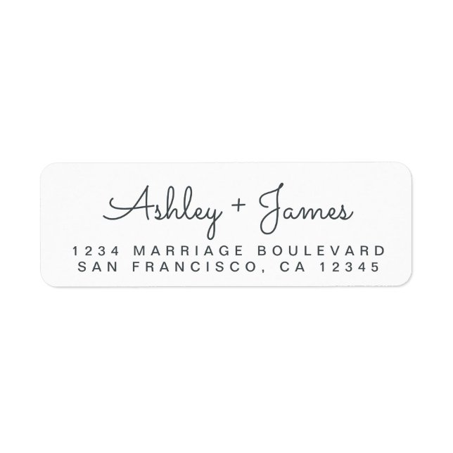 Chic Script Future Mr Mrs Wedding Return Address Label (Front)