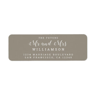 Chic Script Future Mr Mrs Wedding Return Address Label