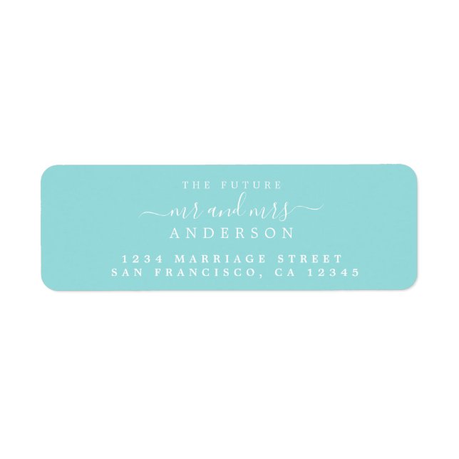 Chic Script Future Mr Mrs Wedding Return Address Label (Front)